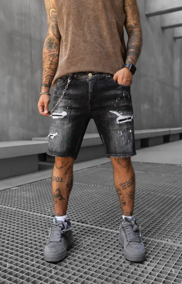 BK.BS-181.., (16788) Blugi Scurti Black Island Skinny Fit 16788