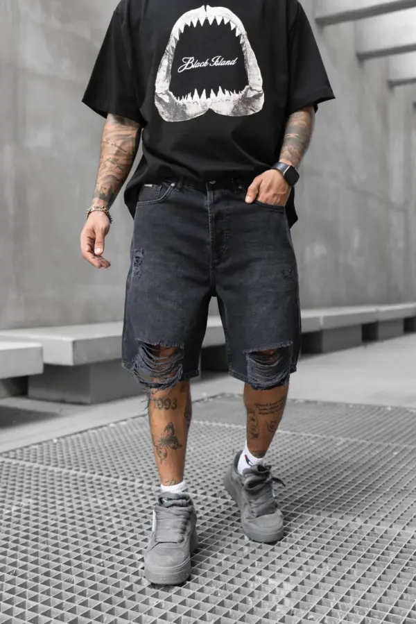 Blugi Scurti Black Island Losse Fit 16834